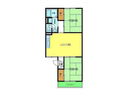 シャトードイワネL号館(2LDK/2階)の間取り写真