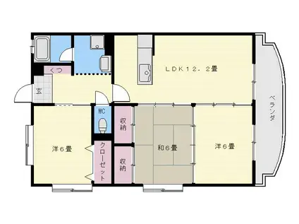 クレスト(3LDK/2階)の間取り写真