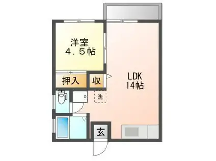 コーポエスポワール(1LDK/2階)の間取り写真