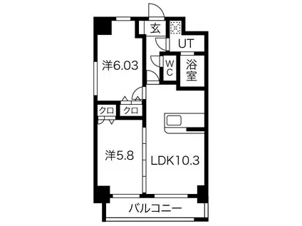 ブリーズ御殿場(2LDK/1階)の間取り写真
