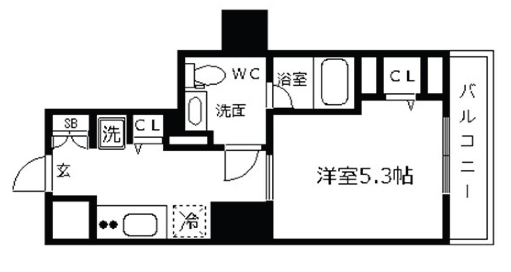 プレール・ドゥーク戸越銀座通(1K/4階)の間取り写真