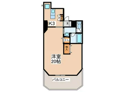 7フロアハイツ(1K/7階)の間取り写真