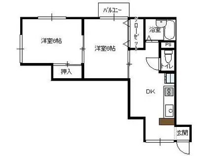 21センチュリー(2DK/1階)の間取り写真