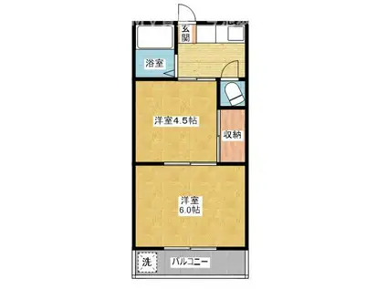 三和荘(2K/2階)の間取り写真