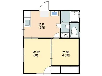 エメラルドコーポ(2DK/2階)の間取り写真