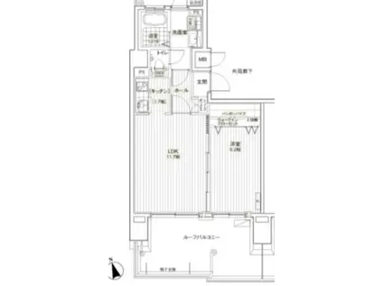 アドバンス神戸湊町(1LDK/10階)の間取り写真