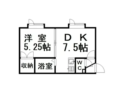 ノースキャピタルA(1DK/1階)の間取り写真