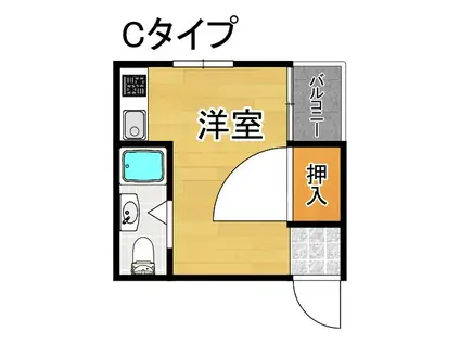 フォンタルI(ワンルーム/3階)の間取り写真