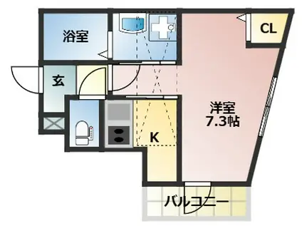 OURS LAVANDE(1K/3階)の間取り写真