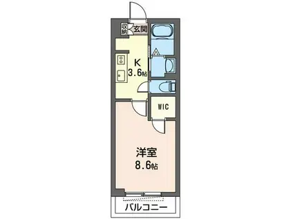 CEDAR WOOD シダーウッド(1K/2階)の間取り写真