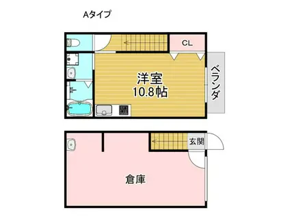 GAZZELE STYLE 西住之江(ワンルーム/1階)の間取り写真