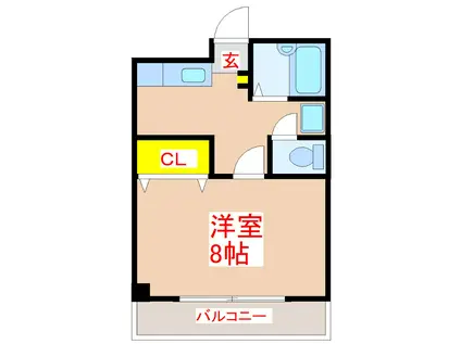 ウエイトバード(1K/4階)の間取り写真