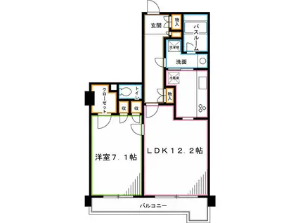 ラフィーネ阿佐谷(1LDK/8階)の間取り写真