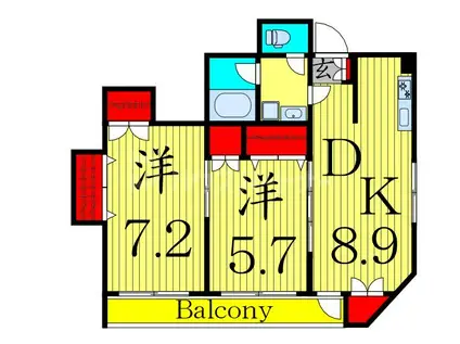 サトウコーポ(2DK/2階)の間取り写真