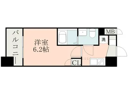 S-RESIDENCE照国ASCENT(1K/10階)の間取り写真
