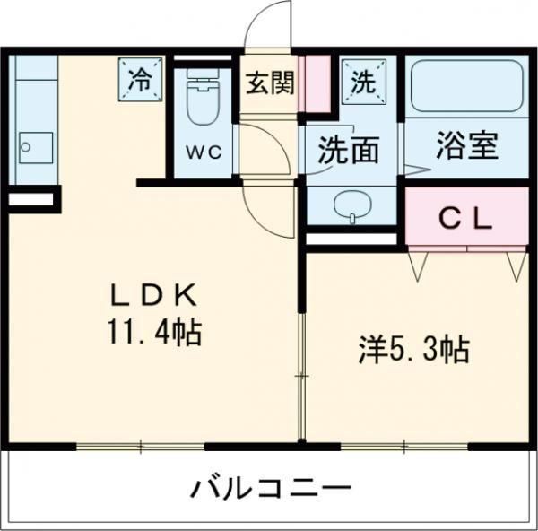 D-ROOMK&Y 穴生(1LDK/2階)の間取り写真