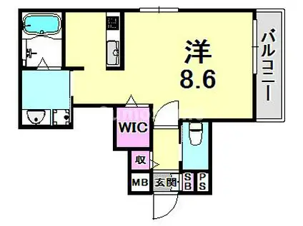 ブルーリーフII(ワンルーム/2階)の間取り写真