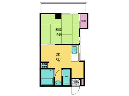 リバーサイド丸山(1DK/4階)の間取り写真