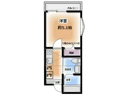 TSURUMI BASE(1K/2階)の間取り写真