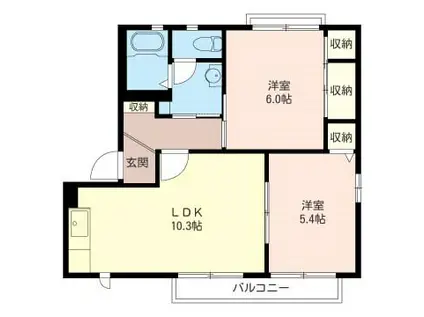 ボナールハイツ(2LDK/2階)の間取り写真