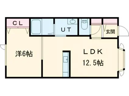 コーポソレイユVIII(1LDK/2階)の間取り写真