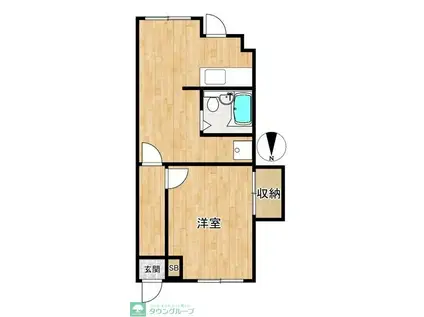 ファーストメゾン毛呂(1LDK/1階)の間取り写真