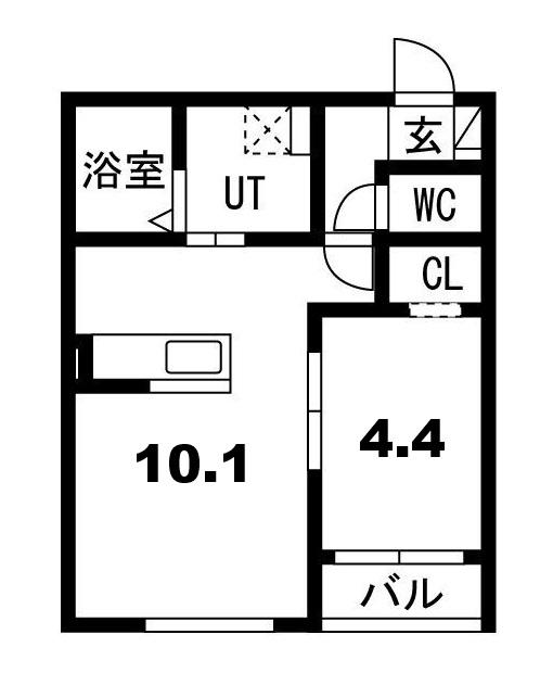 LUMIERE K(1LDK/1階)の間取り写真