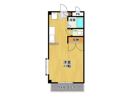 サンヒルズ(ワンルーム/3階)の間取り写真