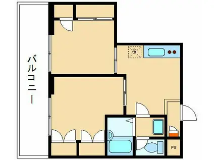 大橋第一ハイム(2DK/3階)の間取り写真