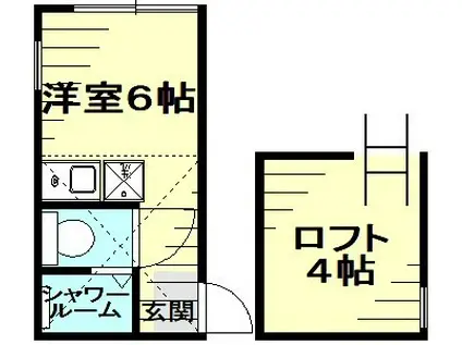ユナイト井土ヶ谷マリンルージュ(ワンルーム/2階)の間取り写真