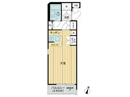 ワコーレ田園調布(ワンルーム/3階)の間取り写真