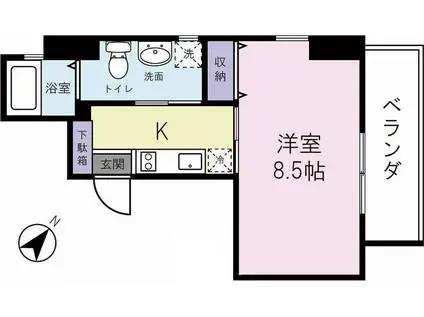 アイワプラザ(1K/5階)の間取り写真