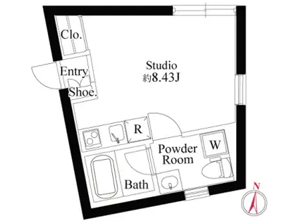 PASEO SANGENJAYA-ウエスト(ワンルーム/3階)の間取り写真