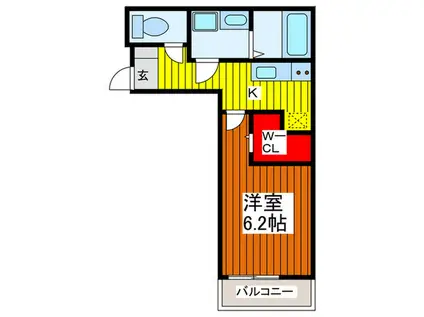 スーベニール(1K/3階)の間取り写真