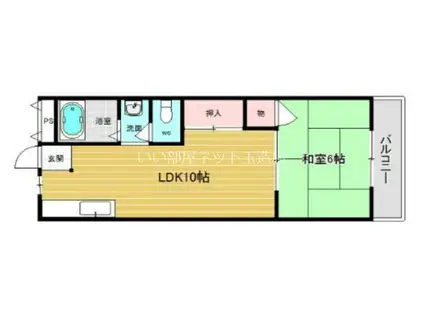 グリーンハイツ竜田(1LDK/3階)の間取り写真