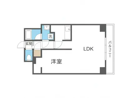 AMSビル(1LDK/12階)の間取り写真