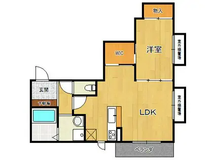 ブランコート西宮北口(1LDK/2階)の間取り写真