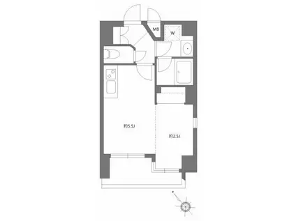 エクセルシオール渋谷(1DK/9階)の間取り写真