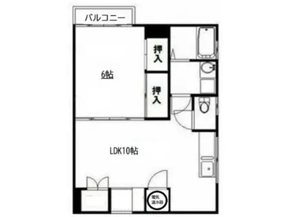 仲六マンション(1LDK/2階)の間取り写真