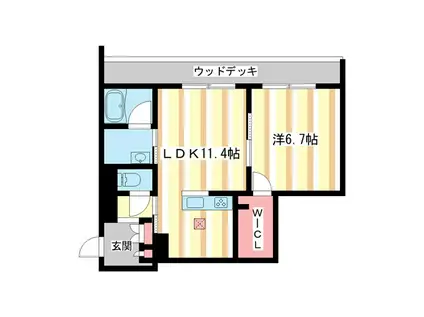 SHAMAISON SERDINA(1LDK/1階)の間取り写真