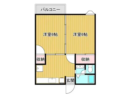 フアミール7(2DK/1階)の間取り写真