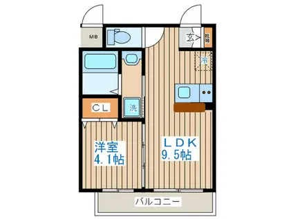 プランドール・アントレ(1LDK/1階)の間取り写真