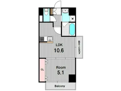 S-FORT川崎神明町(1LDK/3階)の間取り写真
