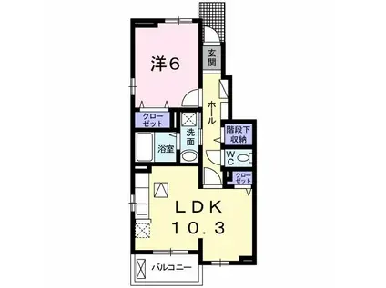 シャトーリオンV(1LDK/1階)の間取り写真