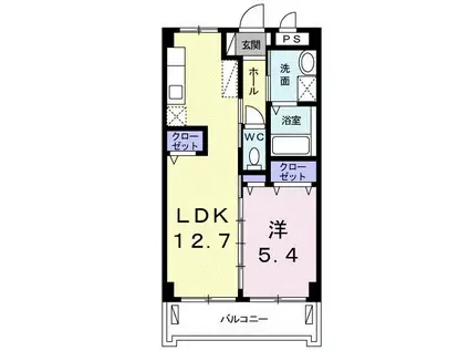 サニーテラス(1LDK/4階)の間取り写真