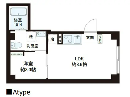 レピュア十条レジデンスII(1LDK/1階)の間取り写真
