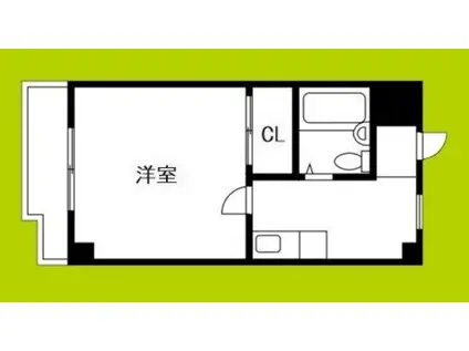 アビコサンク(1K/2階)の間取り写真