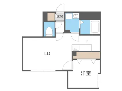ヴィクトワール麻生(1LDK/3階)の間取り写真