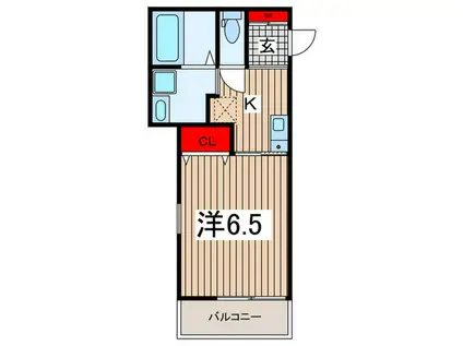 パインズ下大久保(1K/1階)の間取り写真