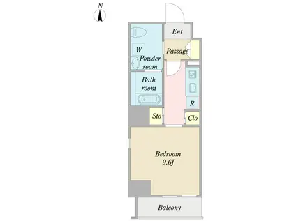 グレーシアコート金山(1K/6階)の間取り写真